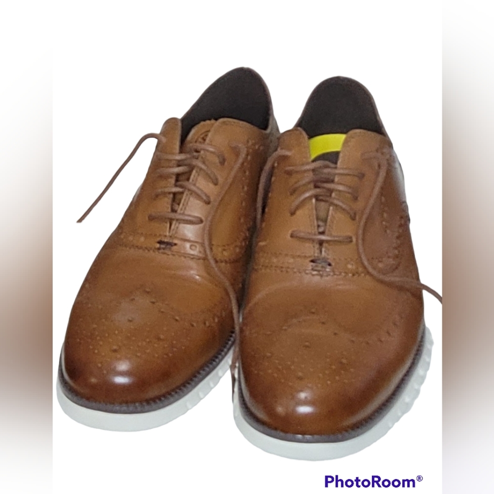 New* Cole Haan Zerogrand Wingtip Oxford British Tan Men's 11D C14493